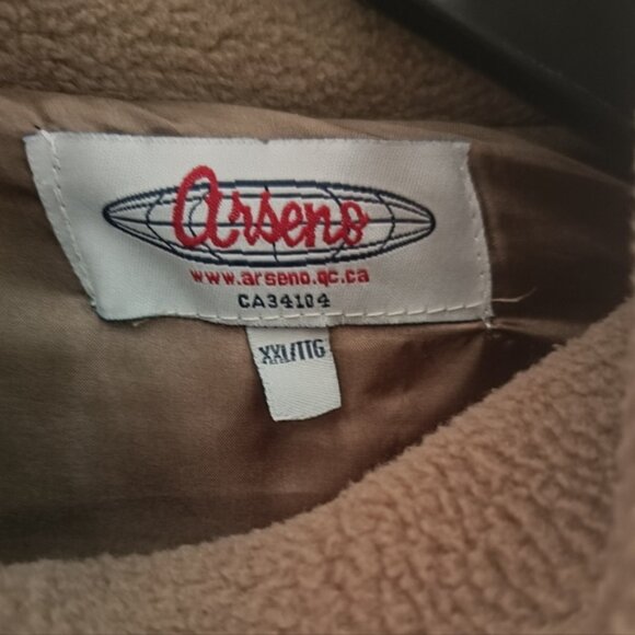 XXL🍂 Vintage Arseno Men's Cozy Brown Fleece Full Zip Jacket Reversible Vest - Picture 6 of 8